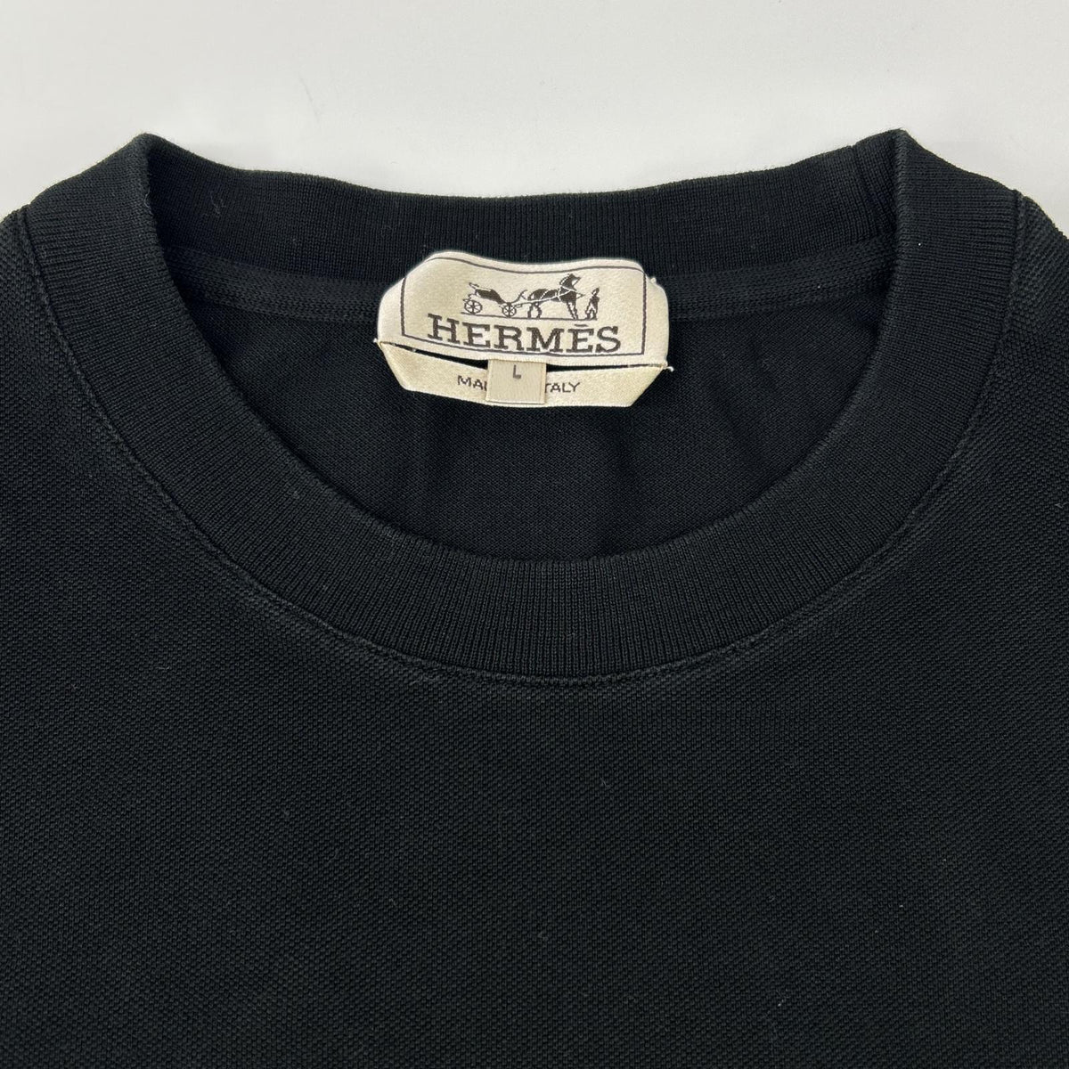 HERMES エルメス ブラック Hロゴ刺繍 ポケット Tシャツ トップス