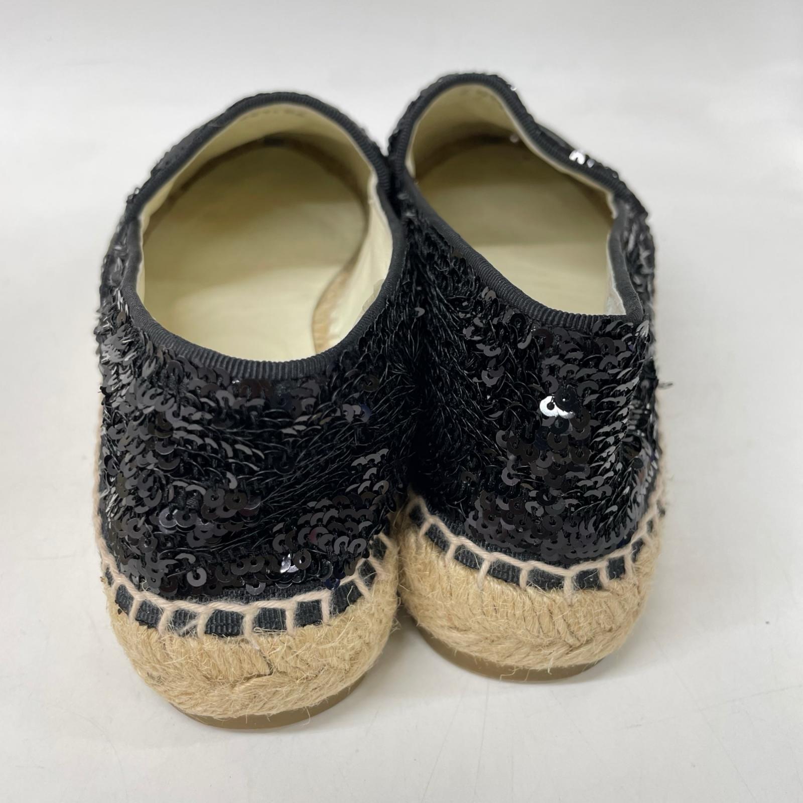 CHANEL シャネル G29762 ココマーク パテント スパンコール エスパドリーユ シューズ シューズ