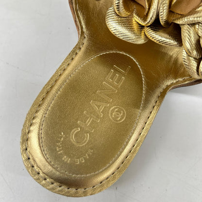 CHANEL シャネル 【美品】カメリア フラット サンダル シューズ