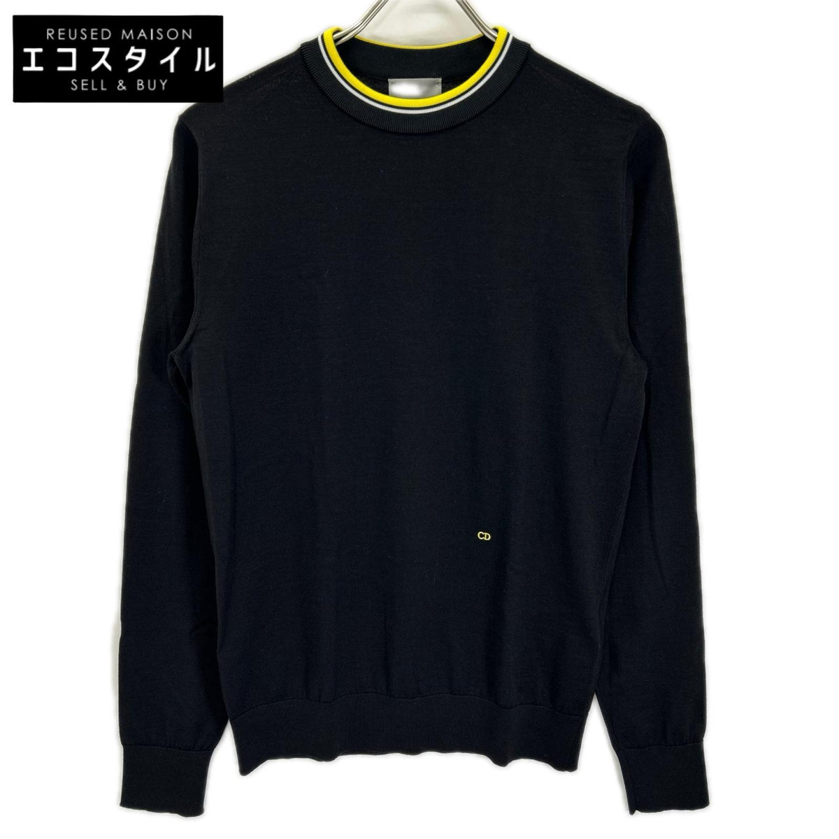 Dior HOMME Chris Van Assche Era 763M648KT637 Black Trimmed Knit Top