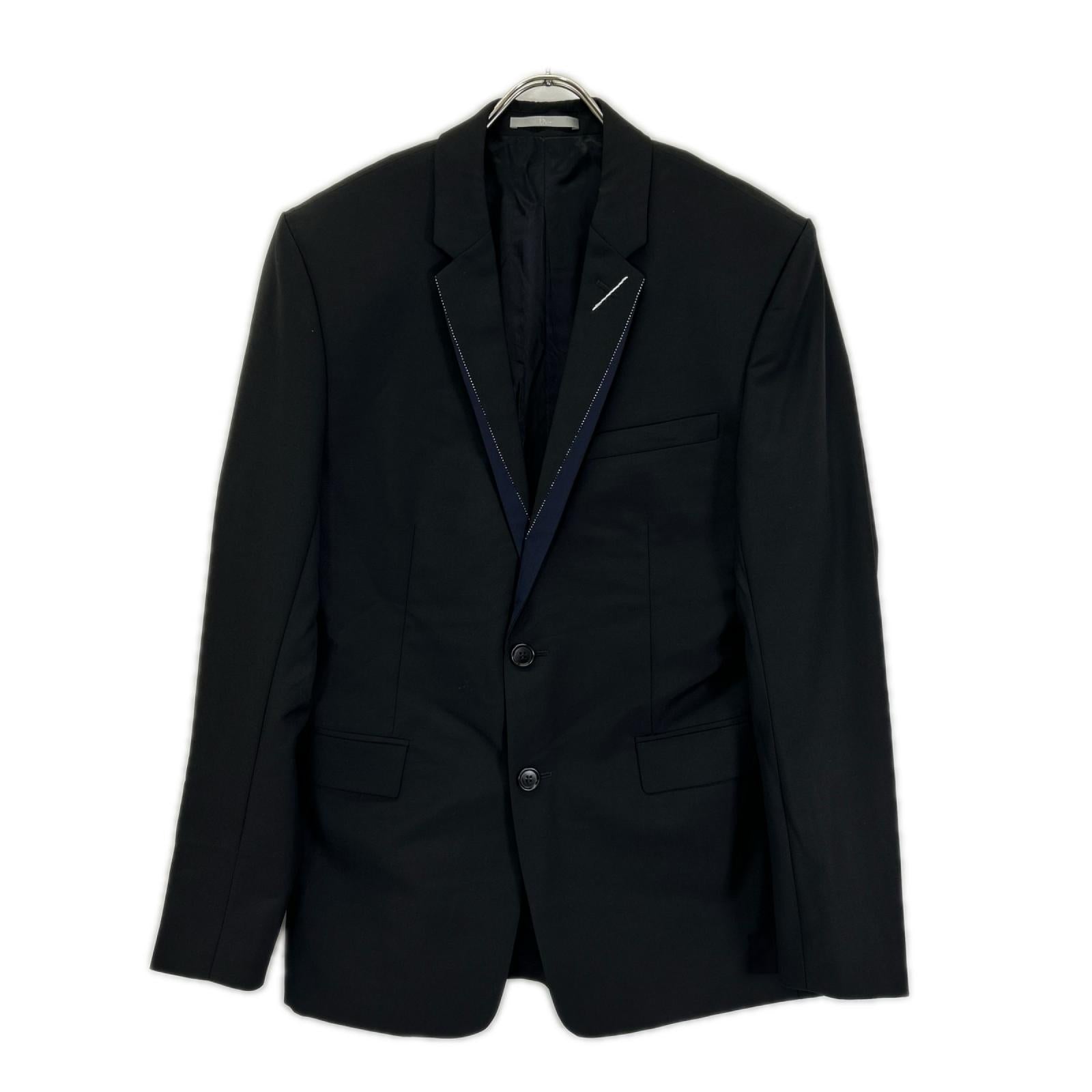 Dior HOMME ディオールオム クリスヴァンアッシュ期 833C241Y3500 ブラック×ネイビー ナローラペル シングルジャケット ジャケット