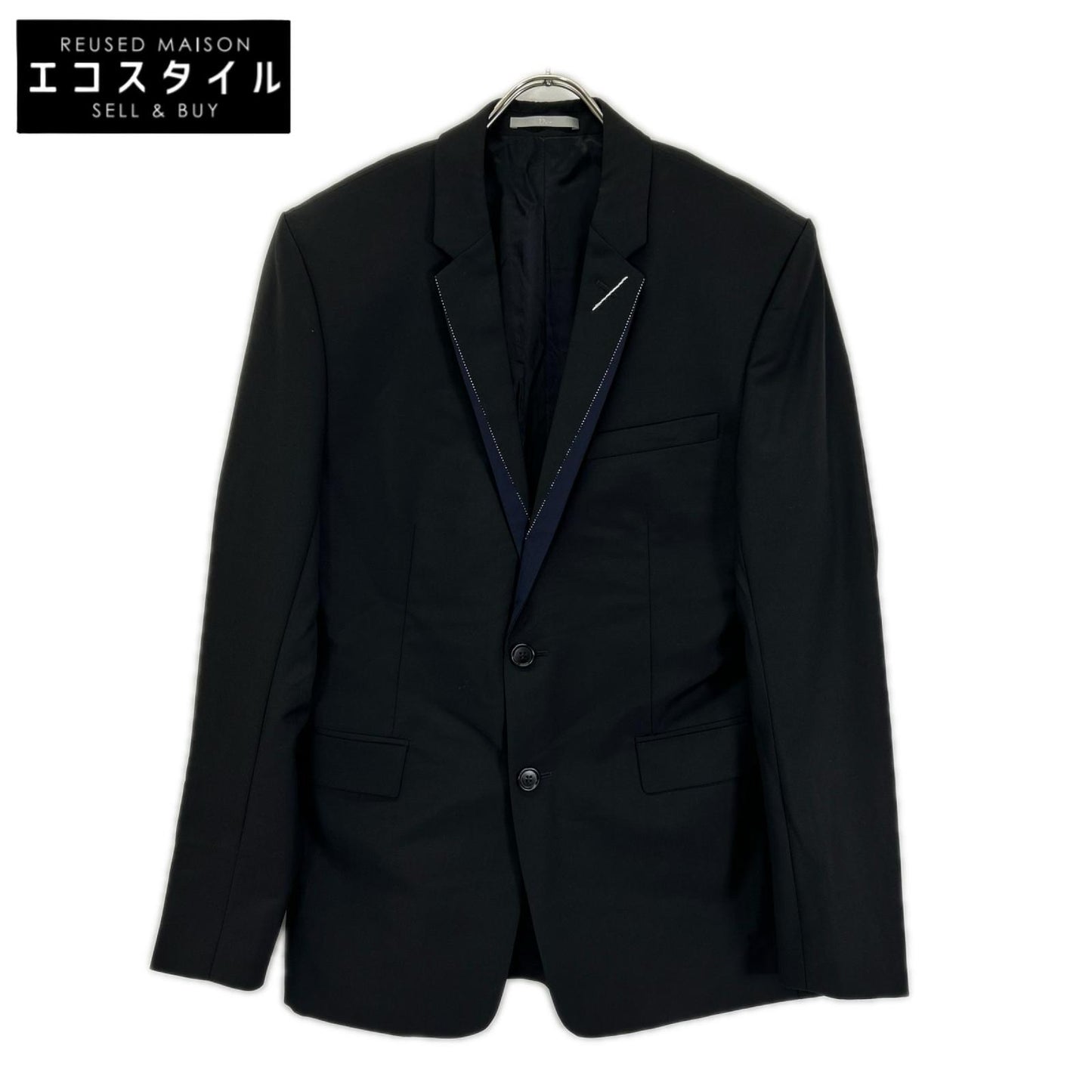 Dior HOMME ディオールオム クリスヴァンアッシュ期 833C241Y3500 ブラック×ネイビー ナローラペル シングルジャケット ジャケット