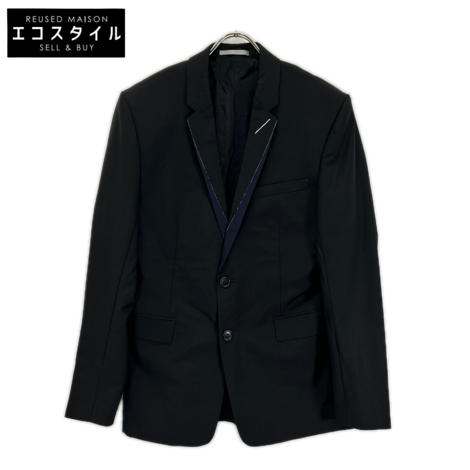 Dior HOMME ディオールオム クリスヴァンアッシュ期 833C241Y3500 ブラック×ネイビー ナローラペル シングルジャケット ジャケット