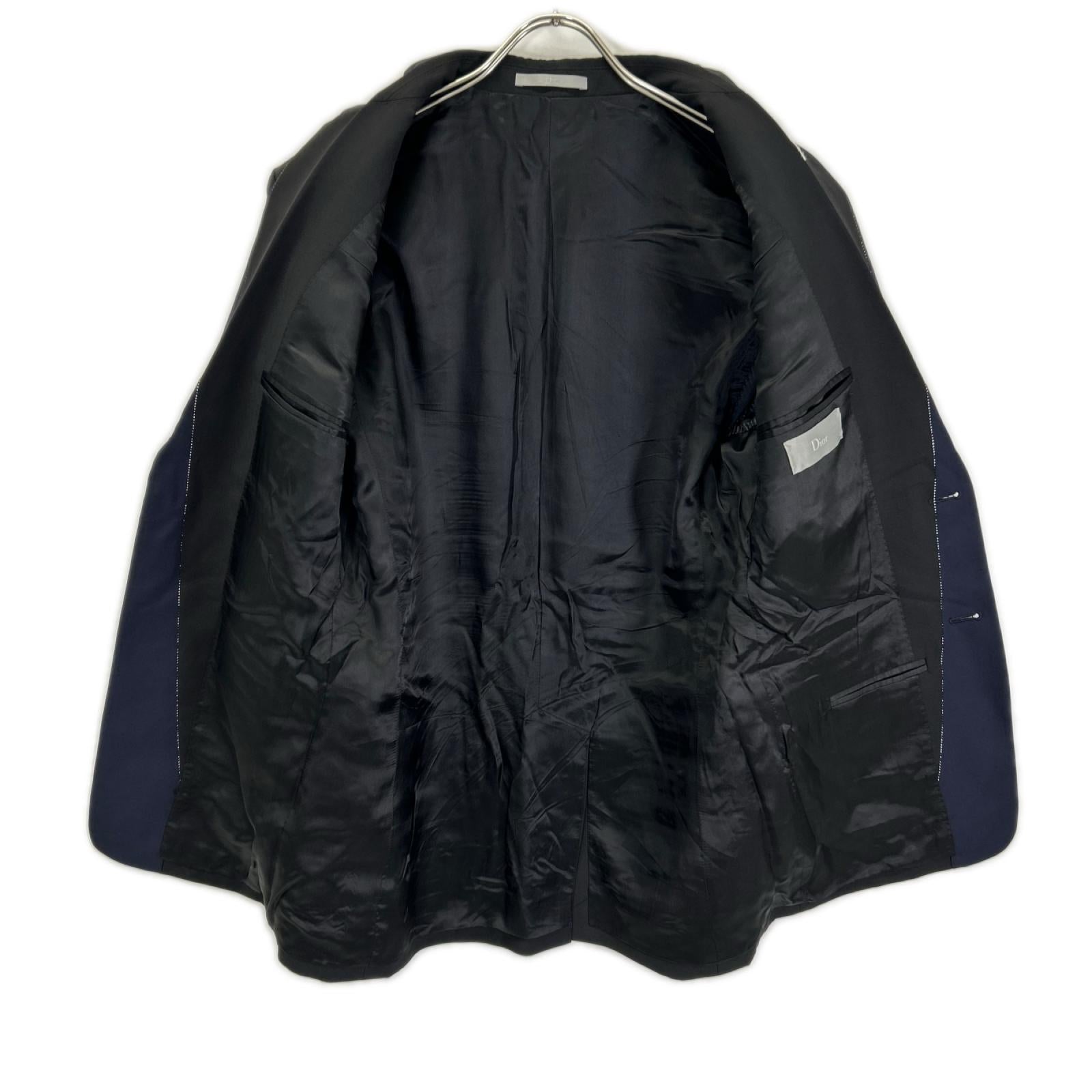 Dior HOMME ディオールオム クリスヴァンアッシュ期 833C241Y3500 ブラック×ネイビー ナローラペル シングルジャケット ジャケット