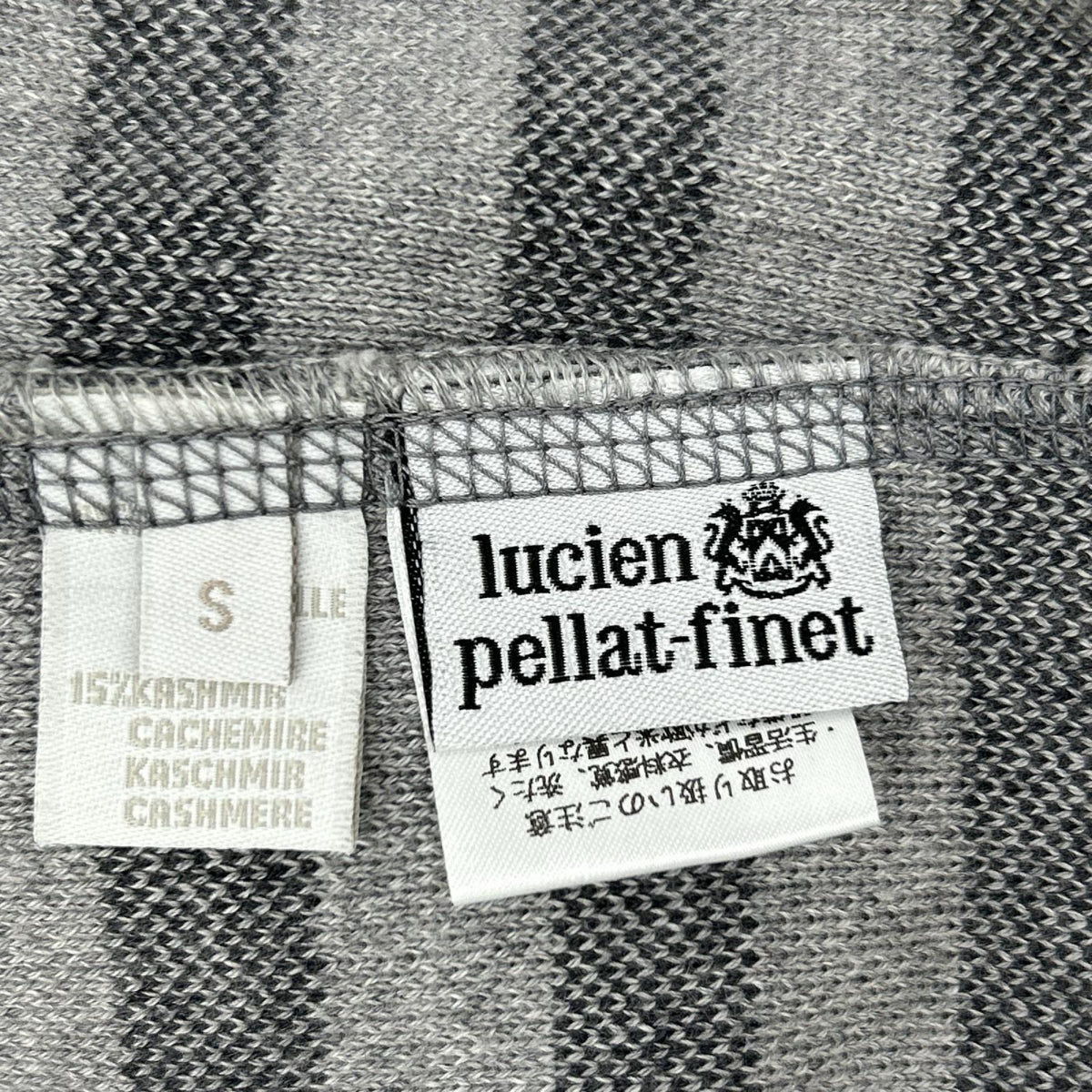 lucien pellat-finet ルシアンペラフィネ グレー カシミヤ混 カスレボーダー バックスカル ジップパーカ トップス