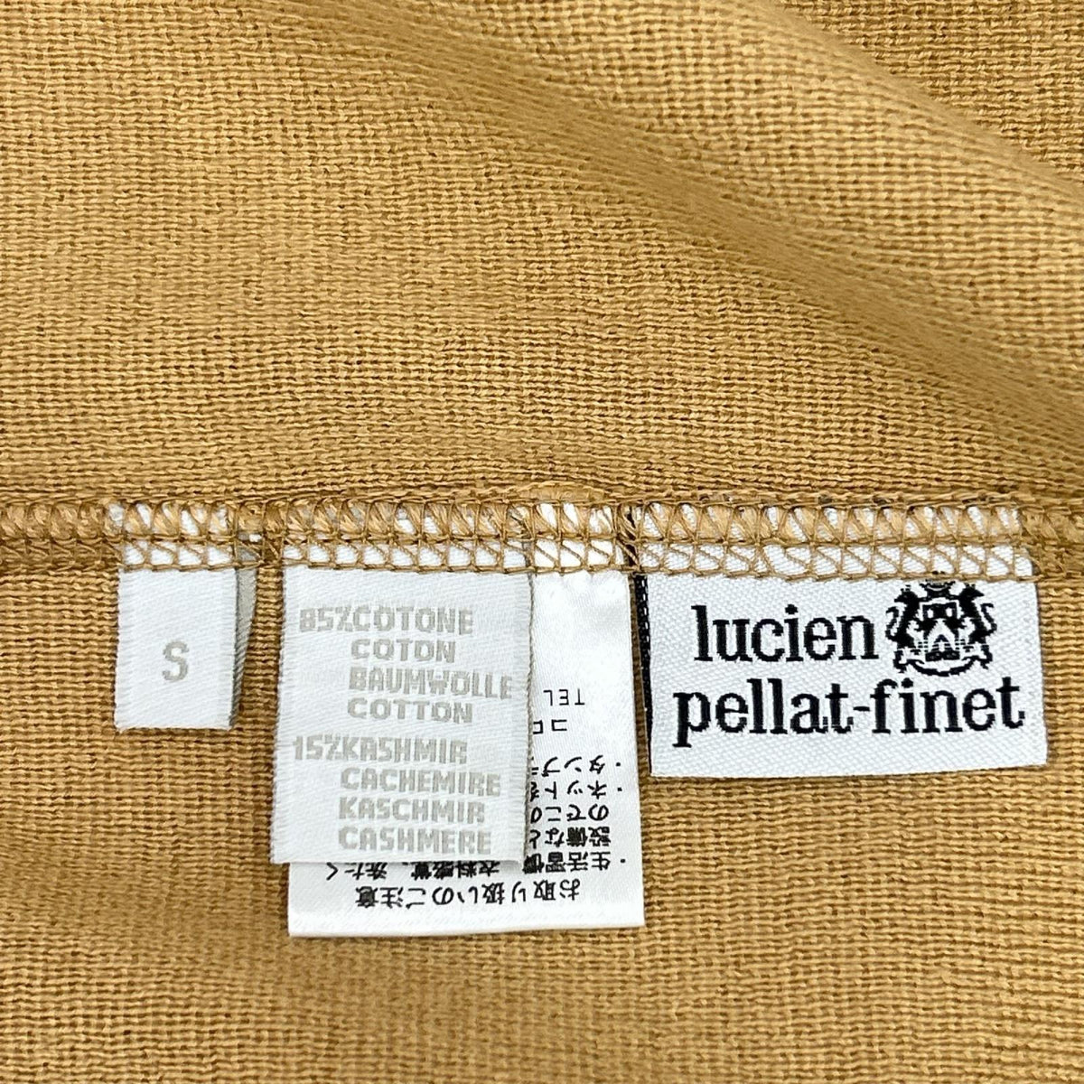 lucien pellat-finet ルシアンペラフィネ ブラウン カシミヤ混 バックスカルスタッズ ジップパーカ トップス