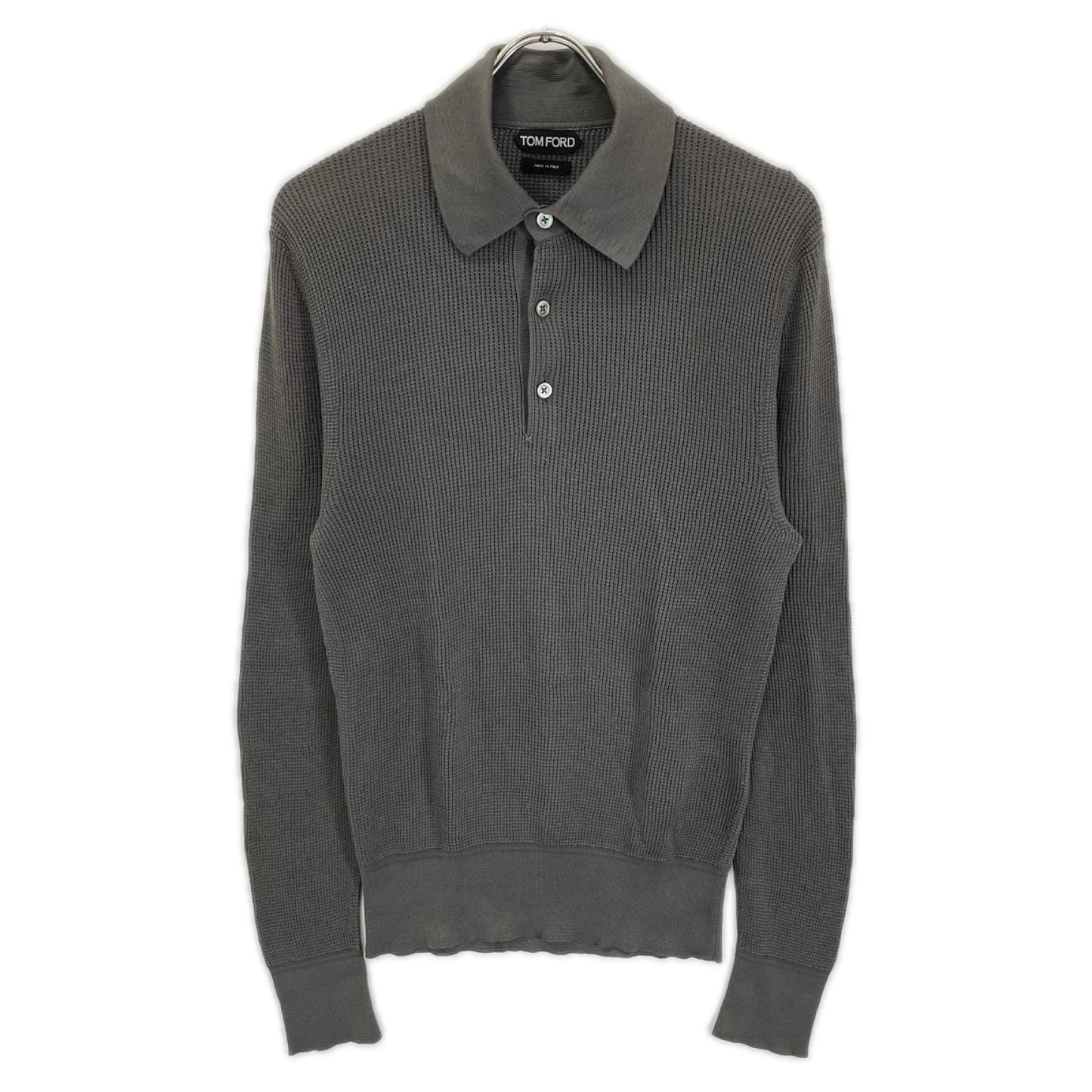 TOM FORD トムフォード BPD99 TFK132 カーキ ニットポロシャツ トップス