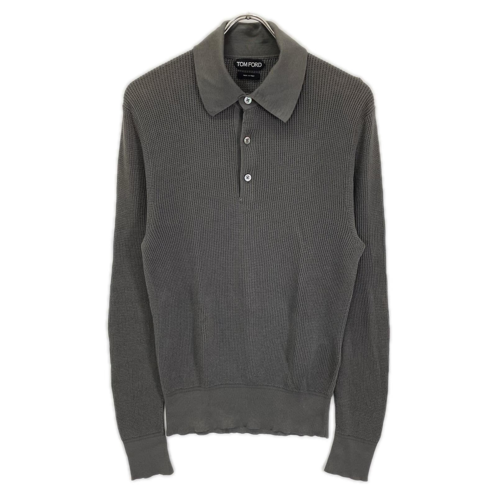 TOM FORD トムフォード BPD99 TFK132 カーキ ニットポロシャツ トップス