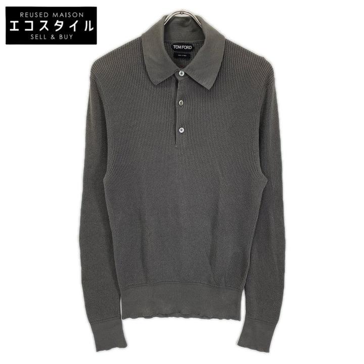 TOM FORD トムフォード BPD99 TFK132 カーキ ニットポロシャツ トップス