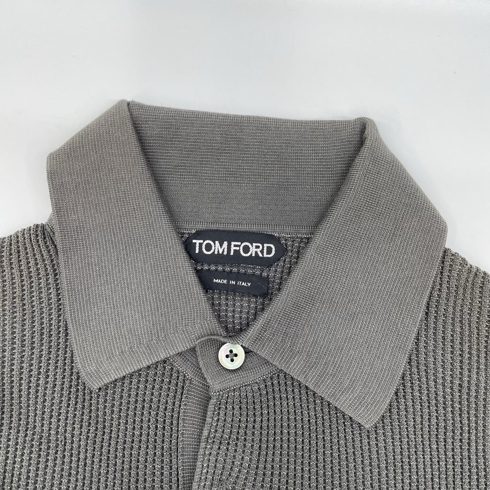 TOM FORD トムフォード BPD99 TFK132 カーキ ニットポロシャツ トップス
