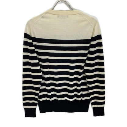DOLCE&GABBANA ドルチェアンドガッバーナ GN055K ブラック×ホワイト ボーダー カシミヤニット トップス