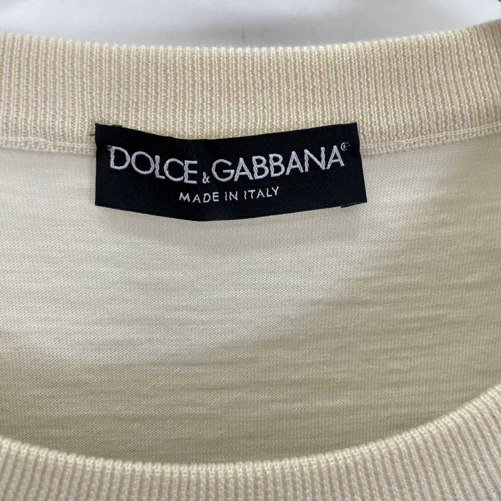 DOLCE&GABBANA ドルチェアンドガッバーナ GN055K ブラック×ホワイト ボーダー カシミヤニット トップス