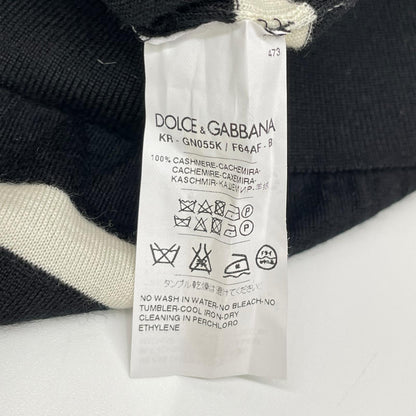 DOLCE&GABBANA ドルチェアンドガッバーナ GN055K ブラック×ホワイト ボーダー カシミヤニット トップス
