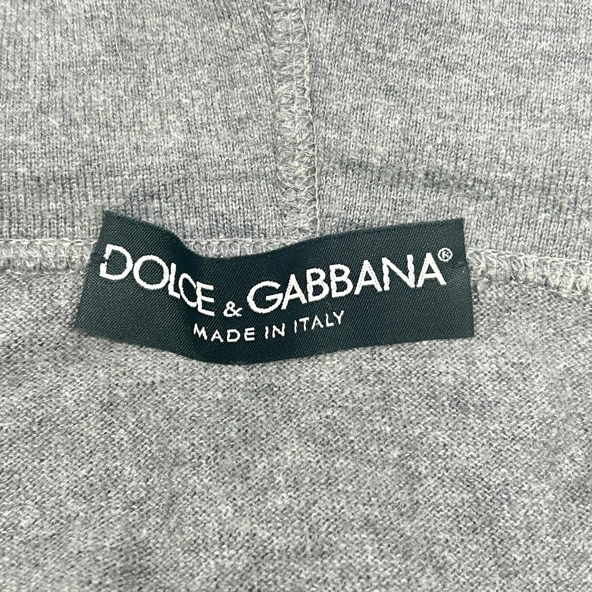 DOLCE&GABBANA ドルチェアンドガッバーナ GFC02K グレー コットン×カシミヤ ジップアップパーカ トップス
