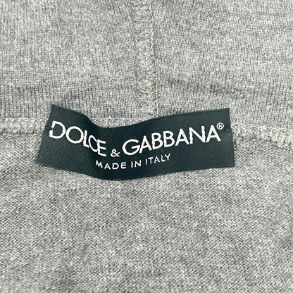 DOLCE&GABBANA ドルチェアンドガッバーナ GFC02K グレー コットン×カシミヤ ジップアップパーカ トップス