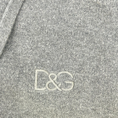 DOLCE&GABBANA ドルチェアンドガッバーナ GFC02K グレー コットン×カシミヤ ジップアップパーカ トップス