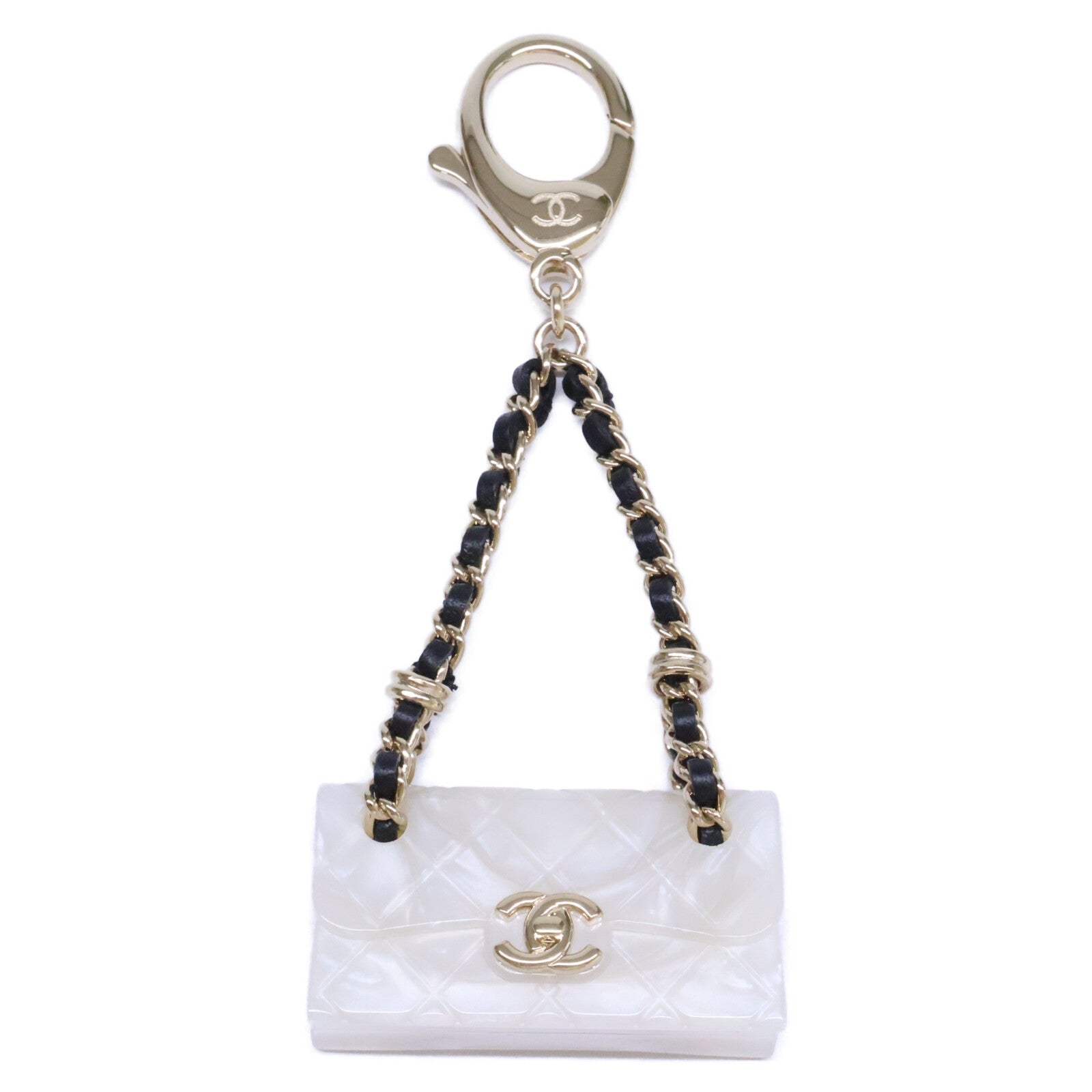 CHANEL シャネル 美品 B23C マトラッセ バッグチャーム キーホルダー