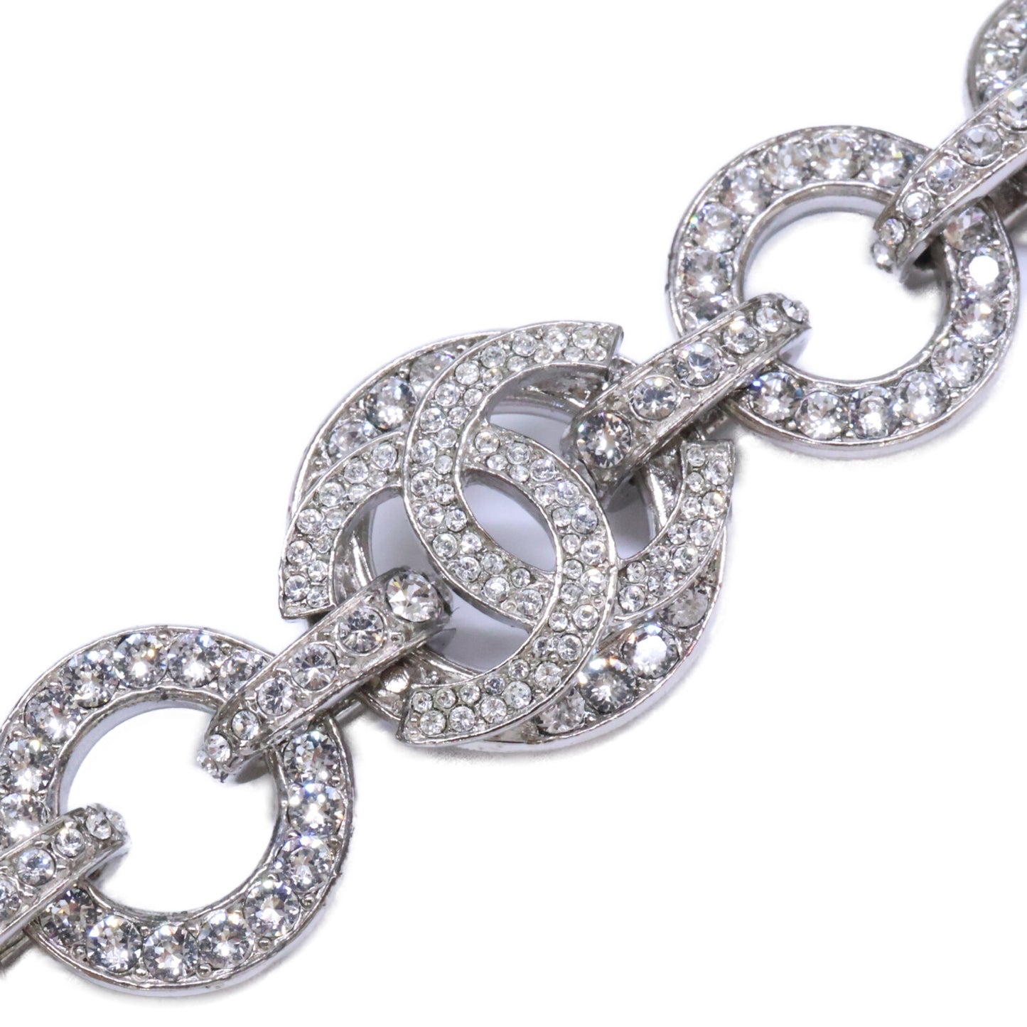 CHANEL シャネル 美品 C20S ラインストーンココマーク チェーン ブレスレット