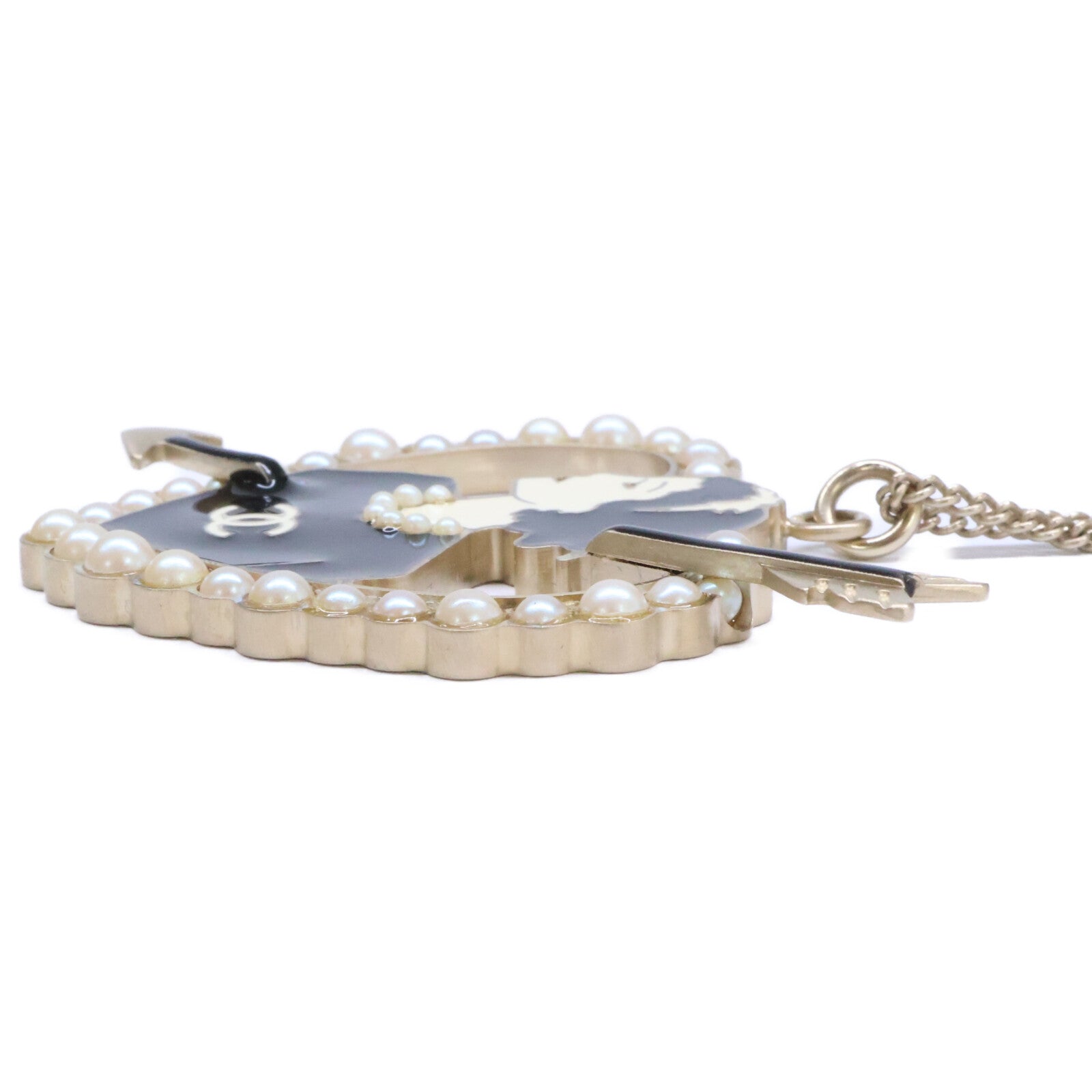 CHANEL シャネル 美品 10P ココシャネル パール ハート＆アロー ネックレス