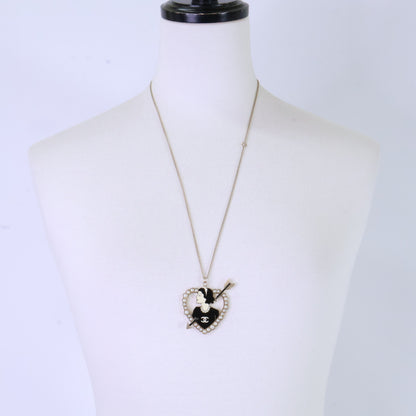 CHANEL シャネル 美品 10P ココシャネル パール ハート＆アロー ネックレス