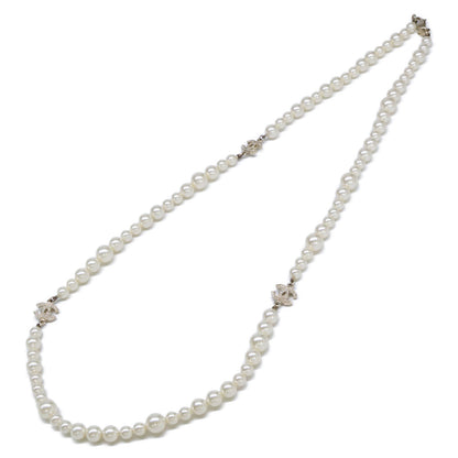 CHANEL シャネル A11C ラインストーン ココマーク パールロングネックレス ネックレス
