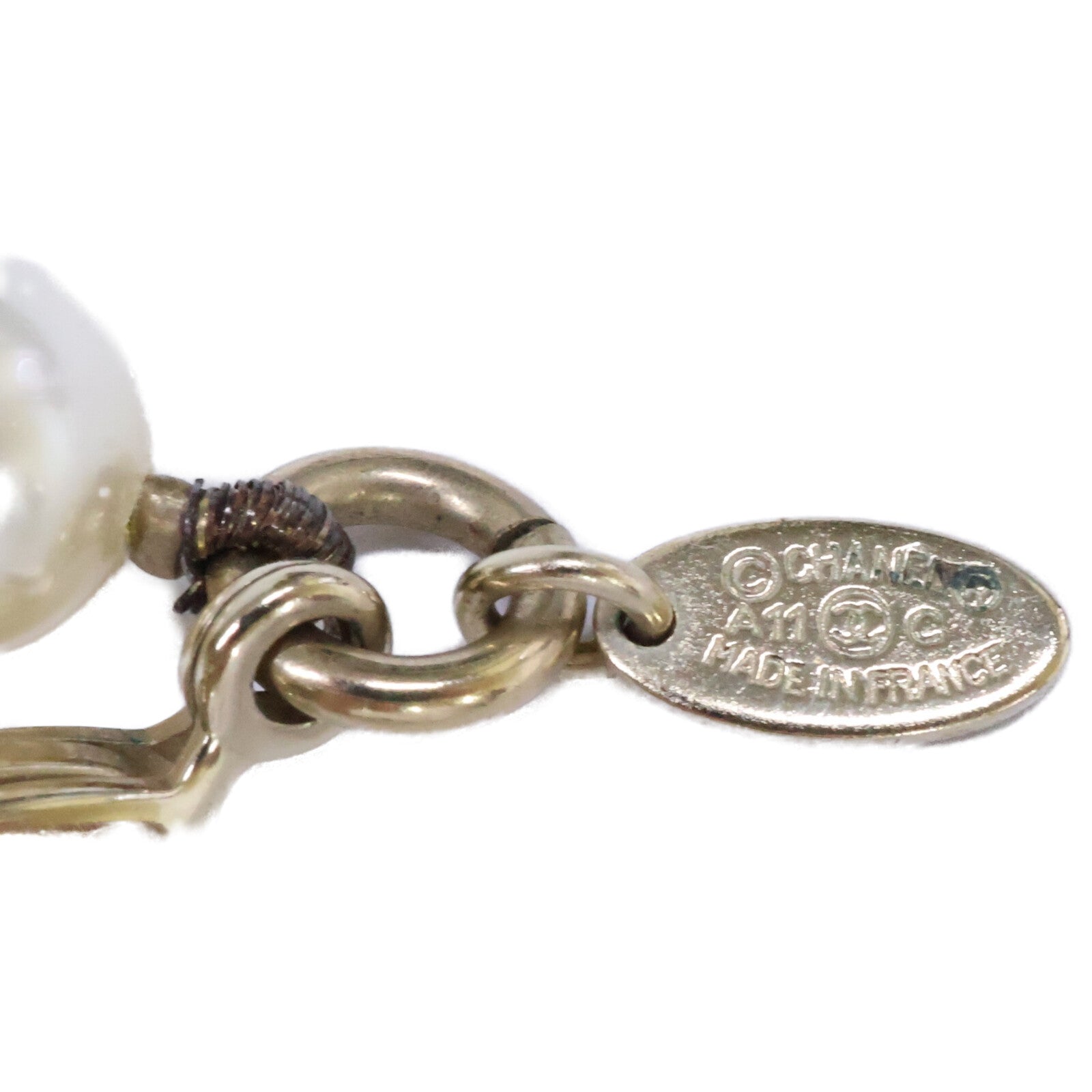 CHANEL シャネル A11C ラインストーン ココマーク パールロングネックレス ネックレス