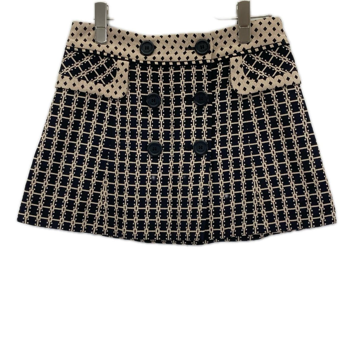 LOUIS VUITTON ルイヴィトン RW102A ダブルボタン 総柄 ミニスカート スカート