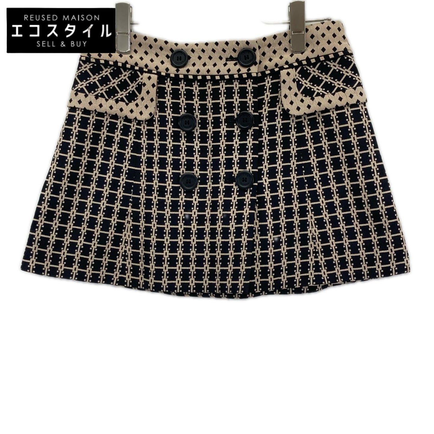LOUIS VUITTON ルイヴィトン RW102A ダブルボタン 総柄 ミニスカート スカート