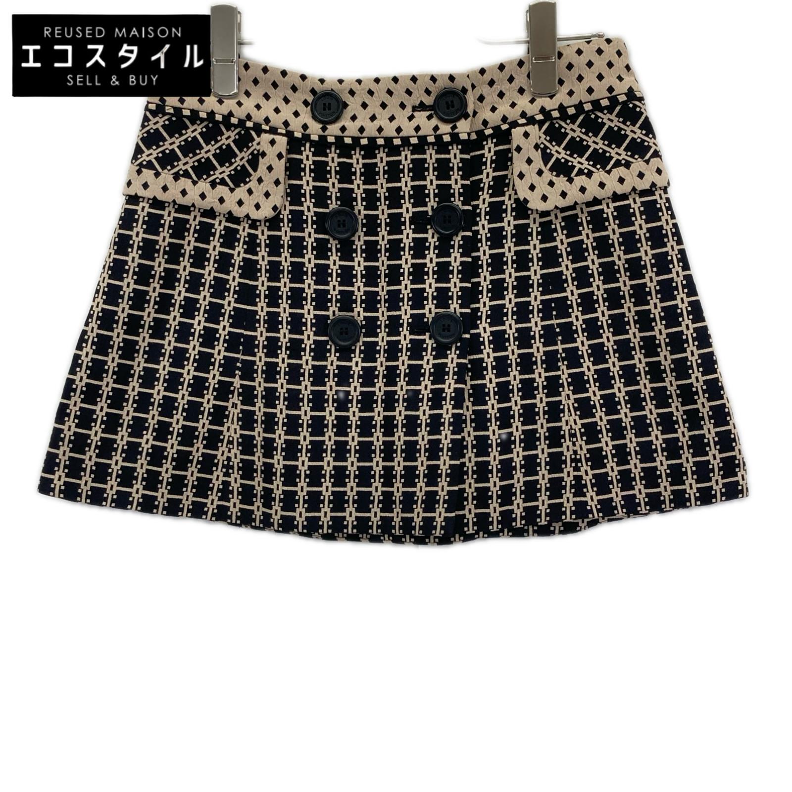 LOUIS VUITTON ルイヴィトン RW102A ダブルボタン 総柄 ミニスカート スカート