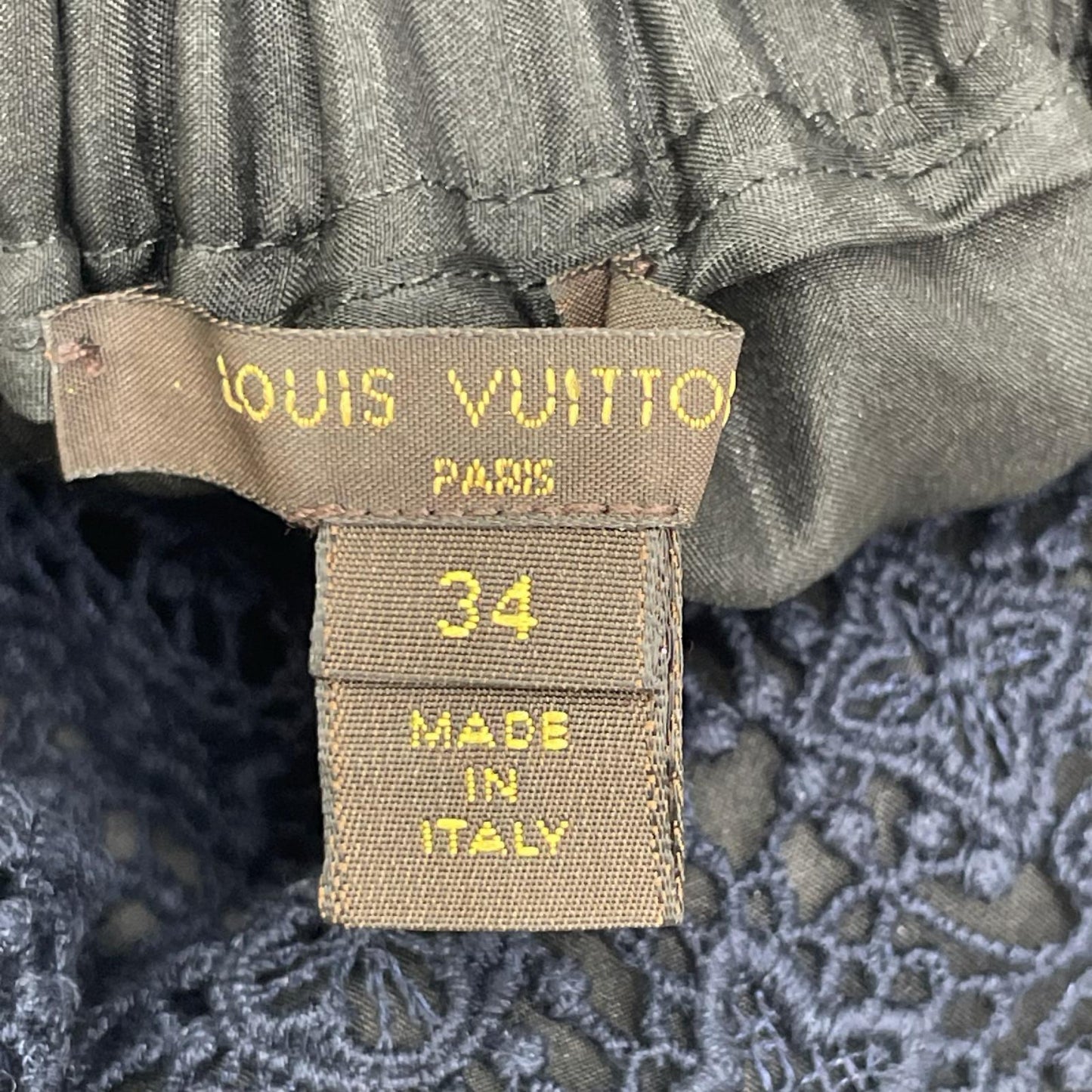 LOUIS VUITTON ルイヴィトン RW141W モノグラムレースニット切替 ウエストゴム ミニスカート ボトムス