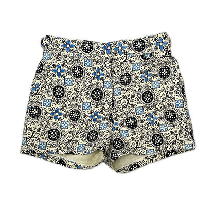 LOUIS VUITTON ルイヴィトン RW162W モノグラム アイボリー ドロスト サイドベルト シルク ショーツ ボトムス
