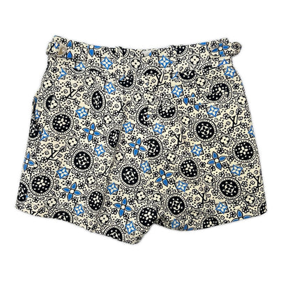 LOUIS VUITTON ルイヴィトン RW162W モノグラム アイボリー ドロスト サイドベルト シルク ショーツ ボトムス