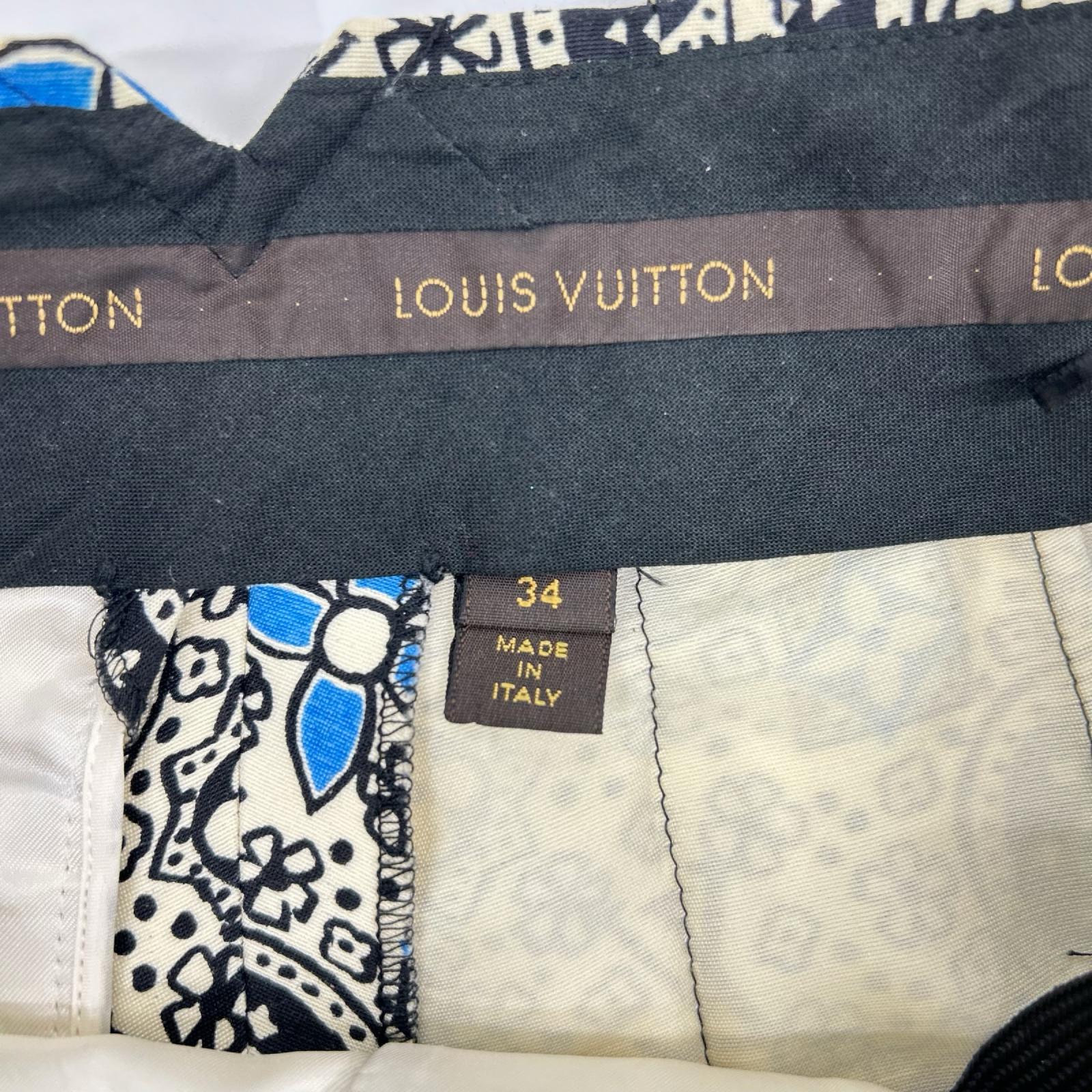 LOUIS VUITTON ルイヴィトン RW162W モノグラム アイボリー ドロスト サイドベルト シルク ショーツ ボトムス
