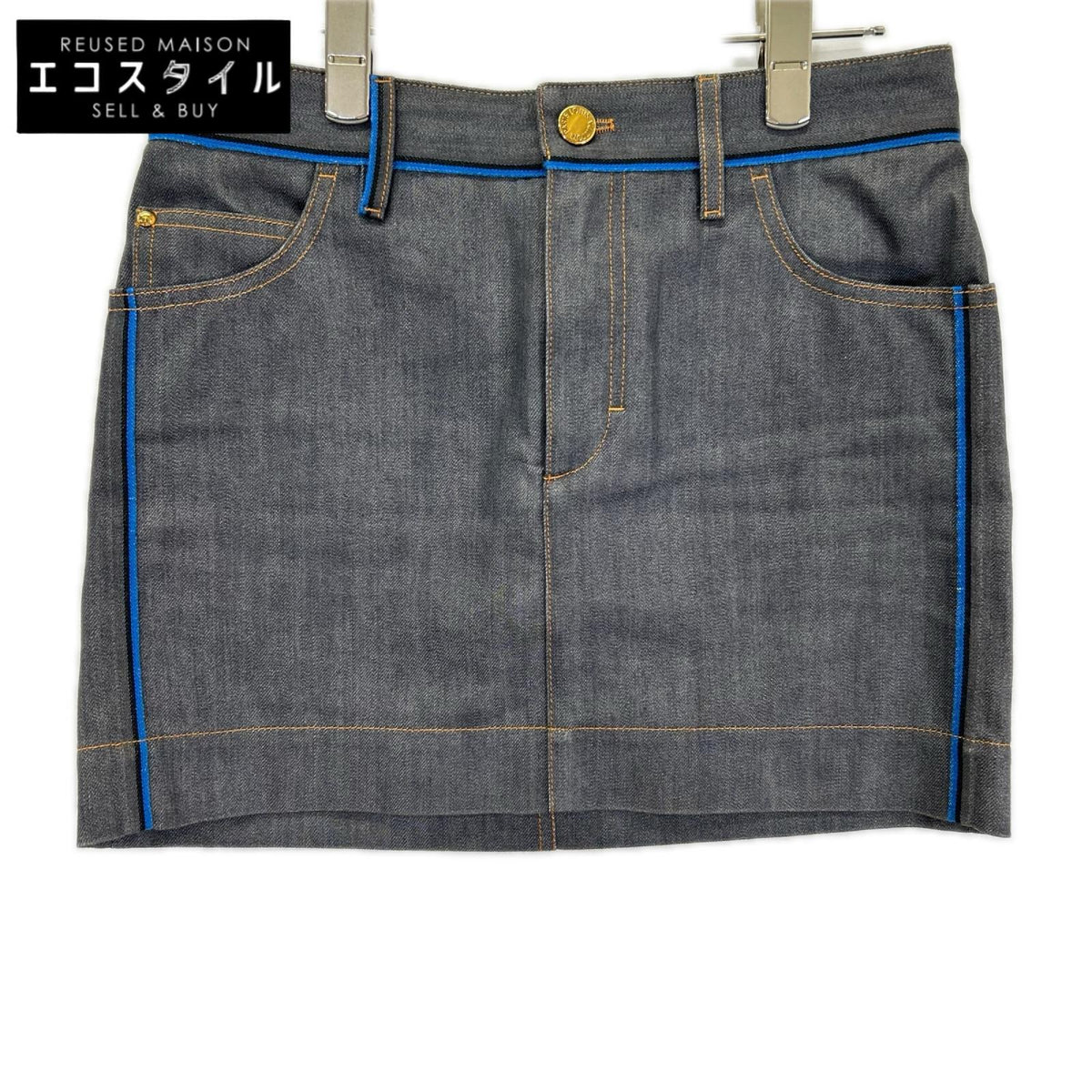 LOUIS VUITTON ルイヴィトン RW141W シルク混 デニム ミニスカート スカート