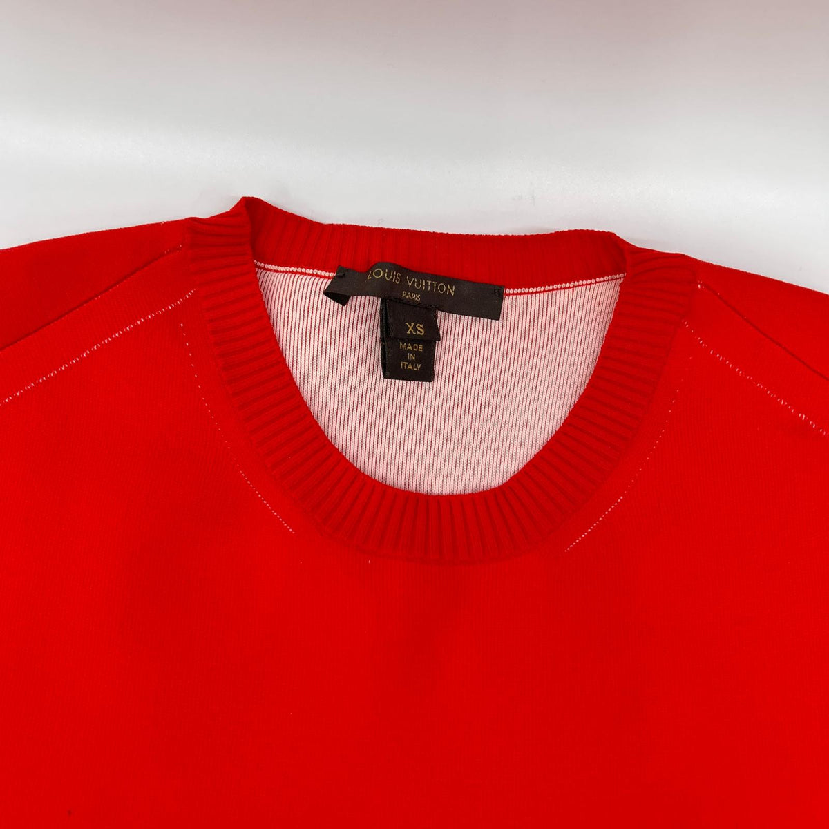 LOUIS VUITTON ルイヴィトン RW151W Red LV Circle Embroidered Sleeveless Rib-Knit Dress Dress