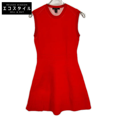LOUIS VUITTON ルイヴィトン RW151W Red LV Circle Embroidered Sleeveless Rib-Knit Dress Dress