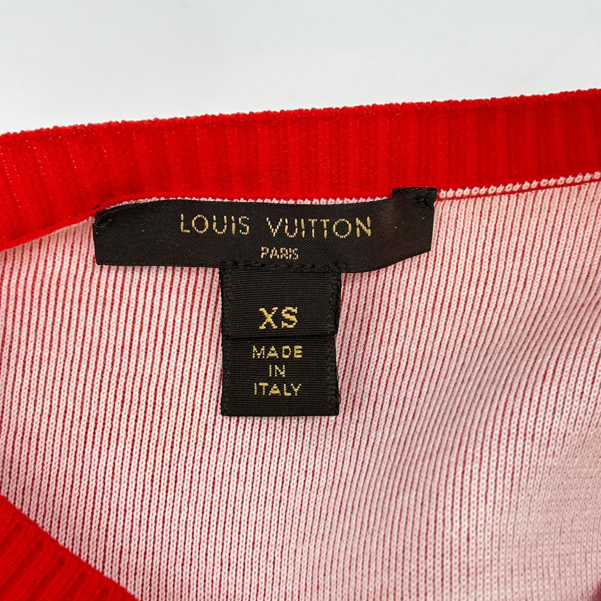 LOUIS VUITTON ルイヴィトン RW151W Red LV Circle Embroidered Sleeveless Rib-Knit Dress Dress