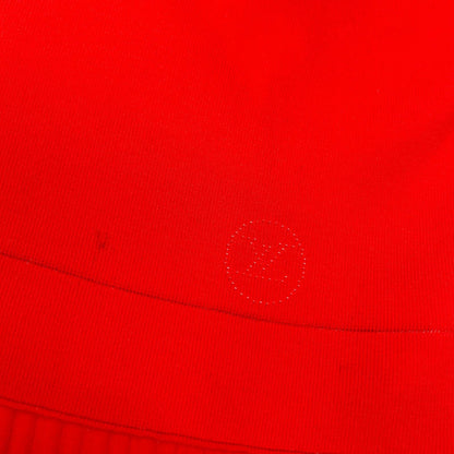 LOUIS VUITTON ルイヴィトン RW151W Red LV Circle Embroidered Sleeveless Rib-Knit Dress Dress