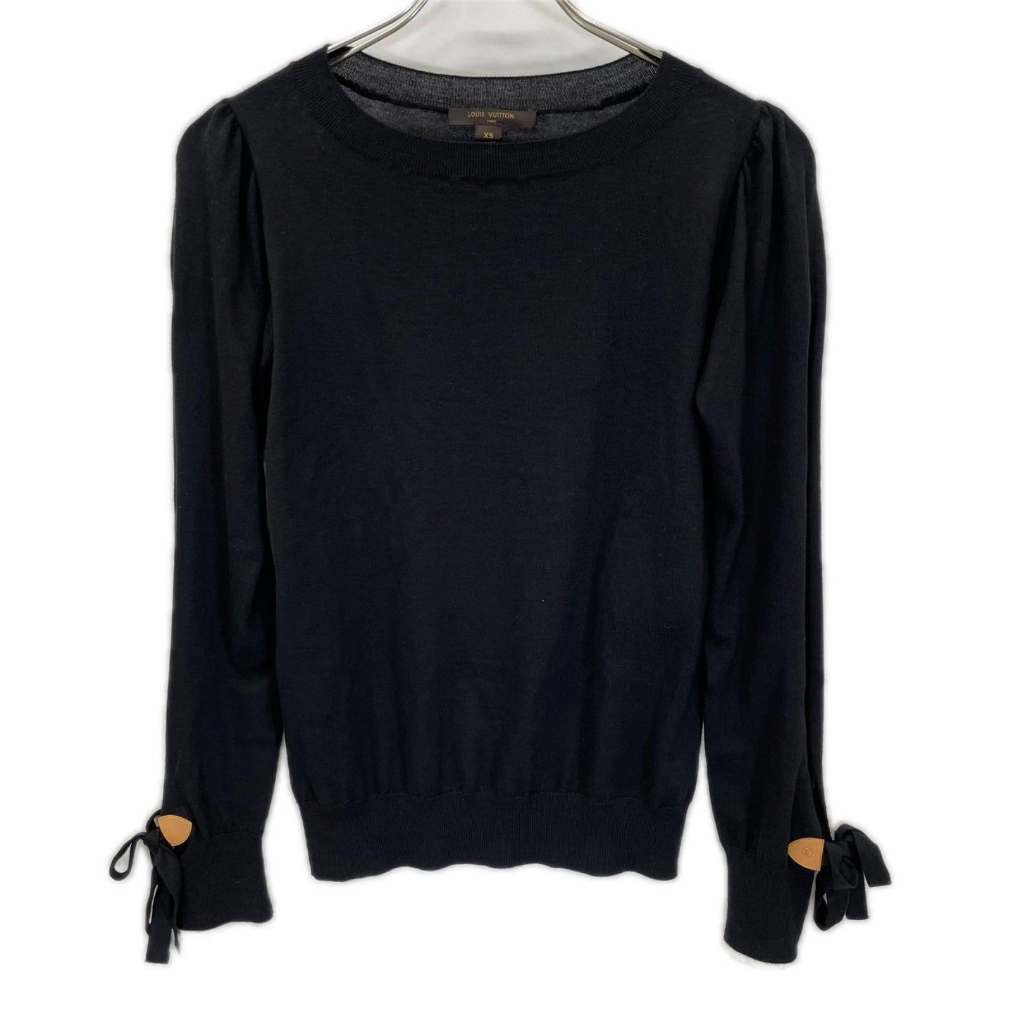 LOUIS VUITTON ルイヴィトン RW152A ブラック 袖リボン ハイゲージニット トップス