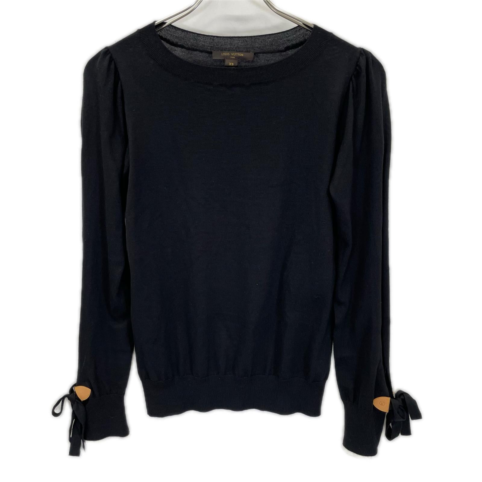 LOUIS VUITTON ルイヴィトン RW152A ブラック 袖リボン ハイゲージニット トップス