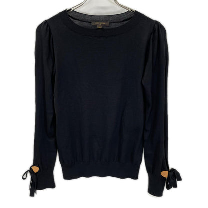 LOUIS VUITTON ルイヴィトン RW152A ブラック 袖リボン ハイゲージニット トップス