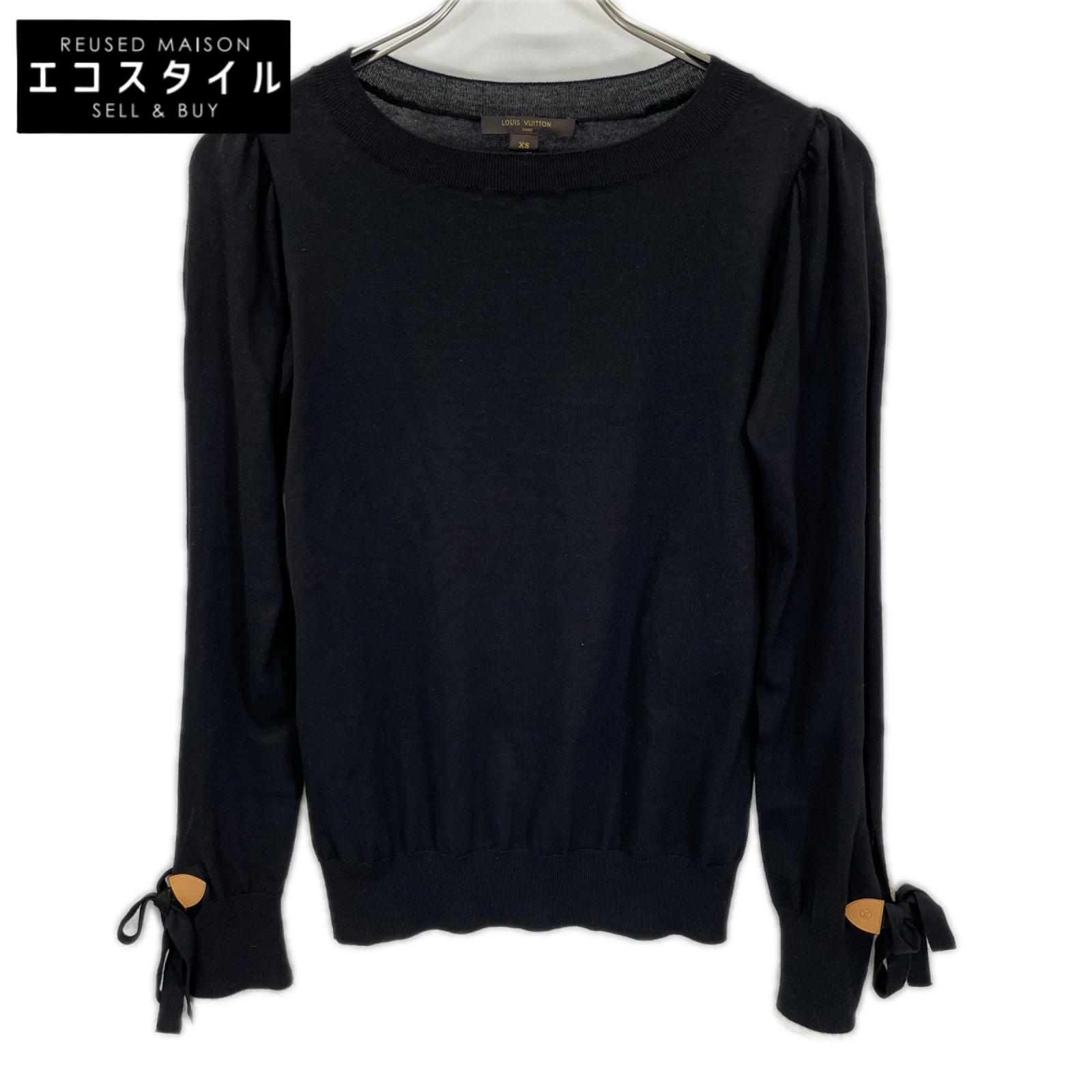 LOUIS VUITTON ルイヴィトン RW152A ブラック 袖リボン ハイゲージニット トップス