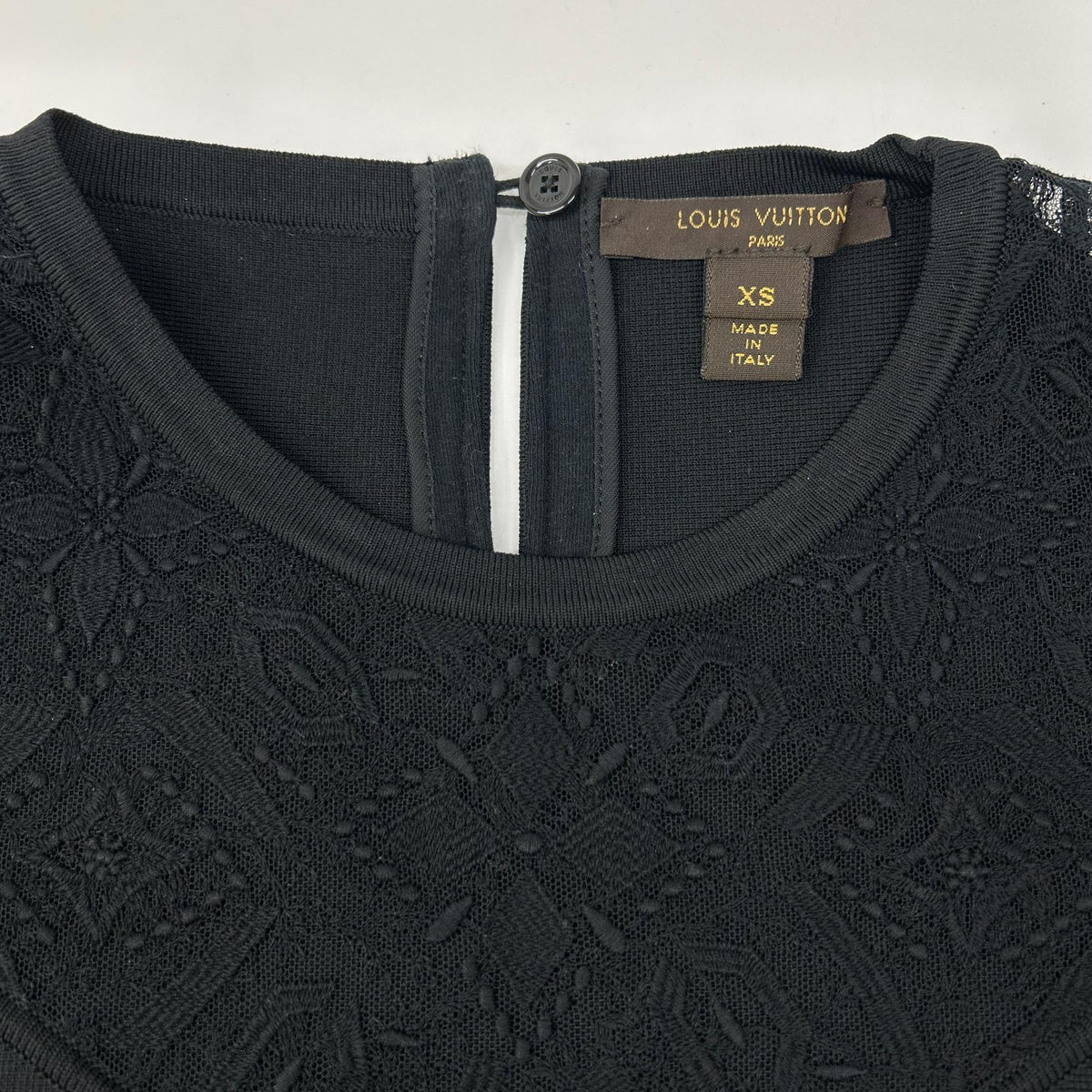 LOUIS VUITTON ルイヴィトン RW162W ブラック モノグラムレース ノースリーブワンピース ワンピース