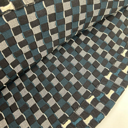 LOUIS VUITTON ルイヴィトン RW141W ブルー×ブラック×グレー ダミエ シルク ニットワンピース ワンピース