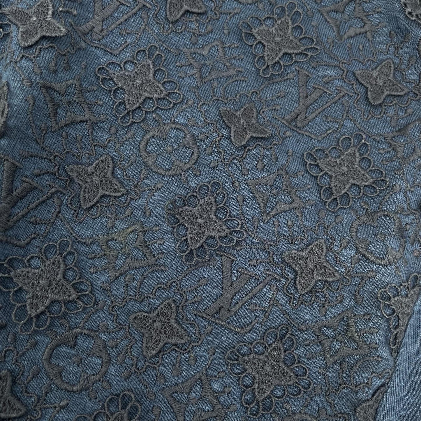 LOUIS VUITTON ルイヴィトン RW171 ネイビーブルー モノグラムレース ワンピース ワンピース