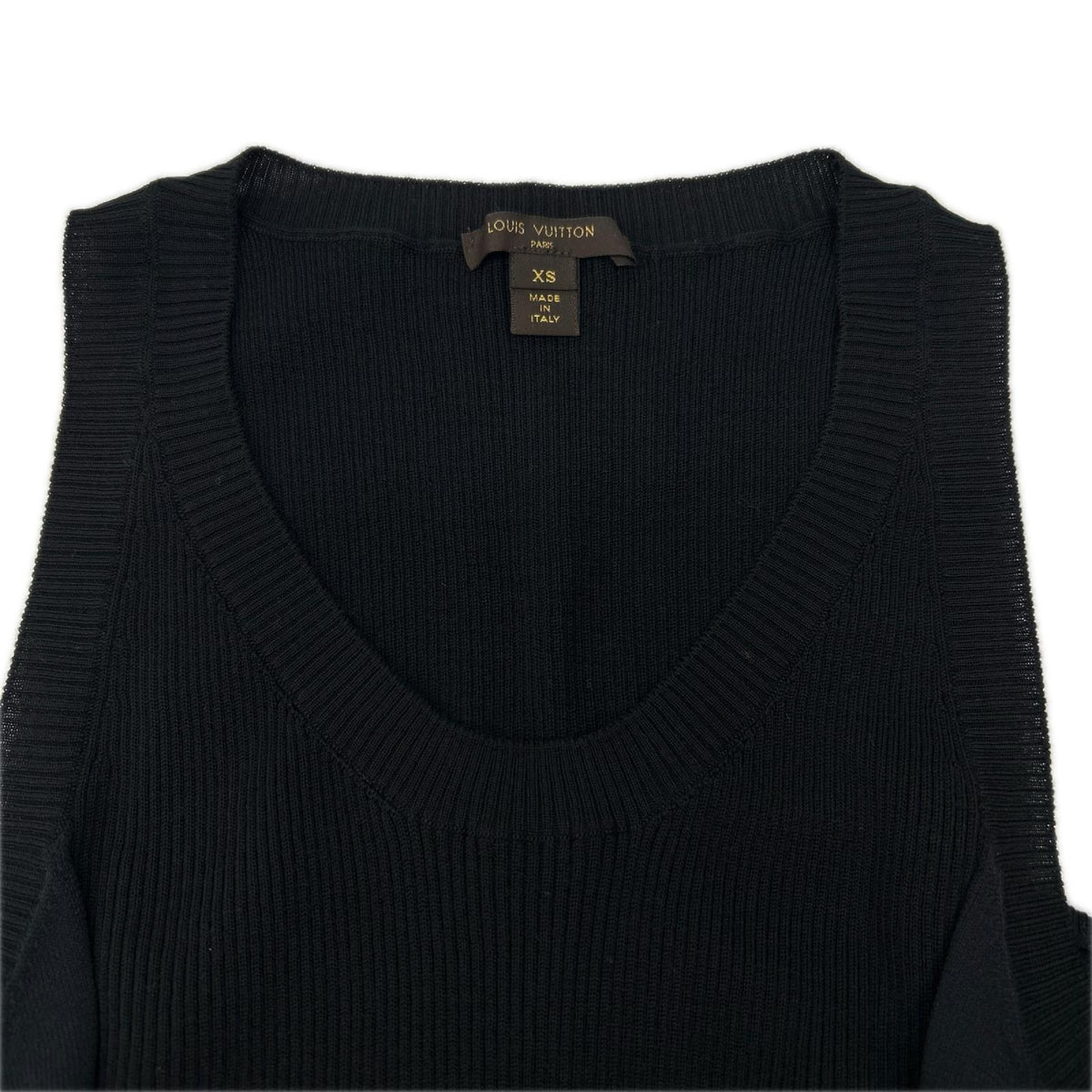 LOUIS VUITTON ルイヴィトン RW152A ブラック ノースリーブリブカットソー トップス