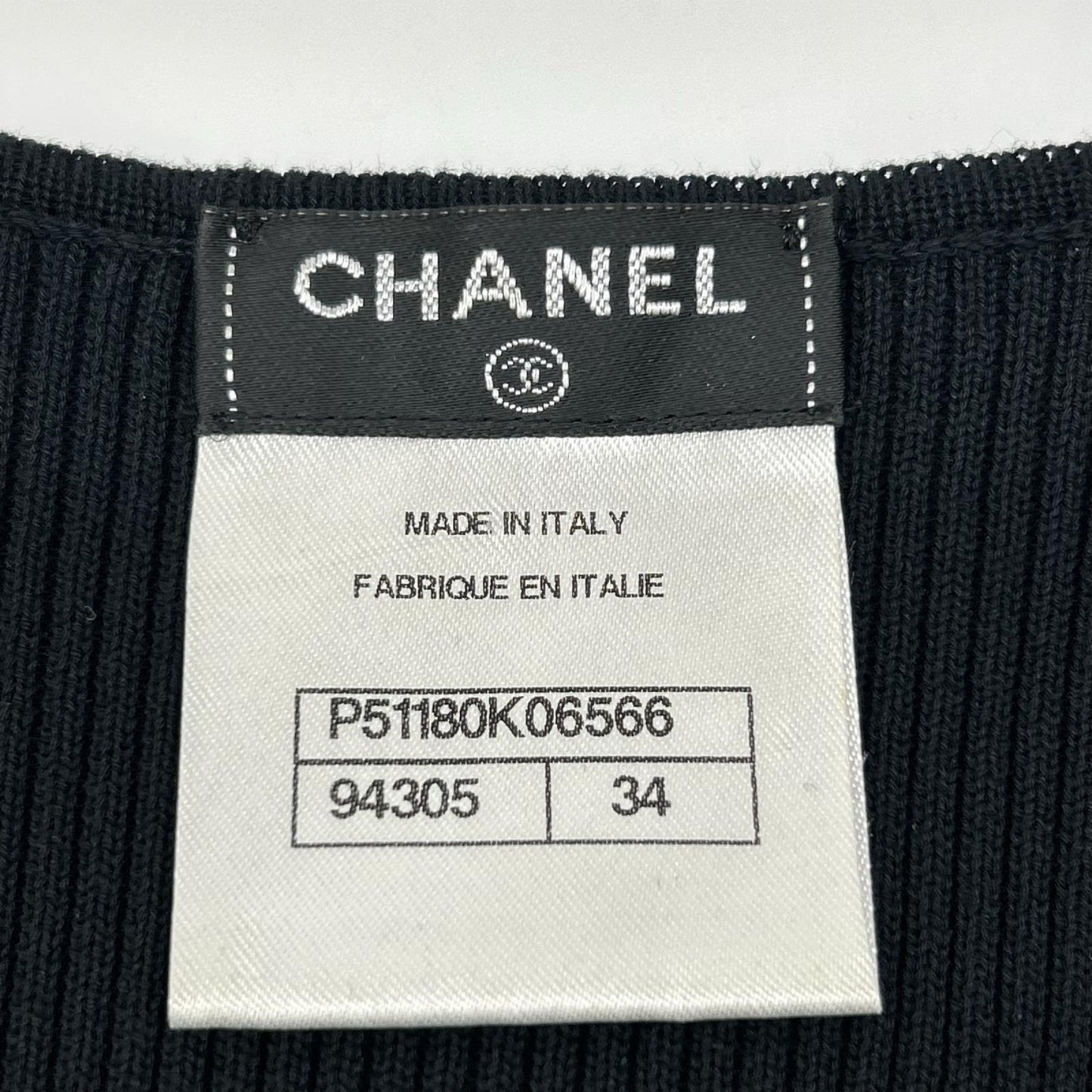 CHANEL シャネル P51180 ブラック ノースリーブ リブニットワンピース ワンピース