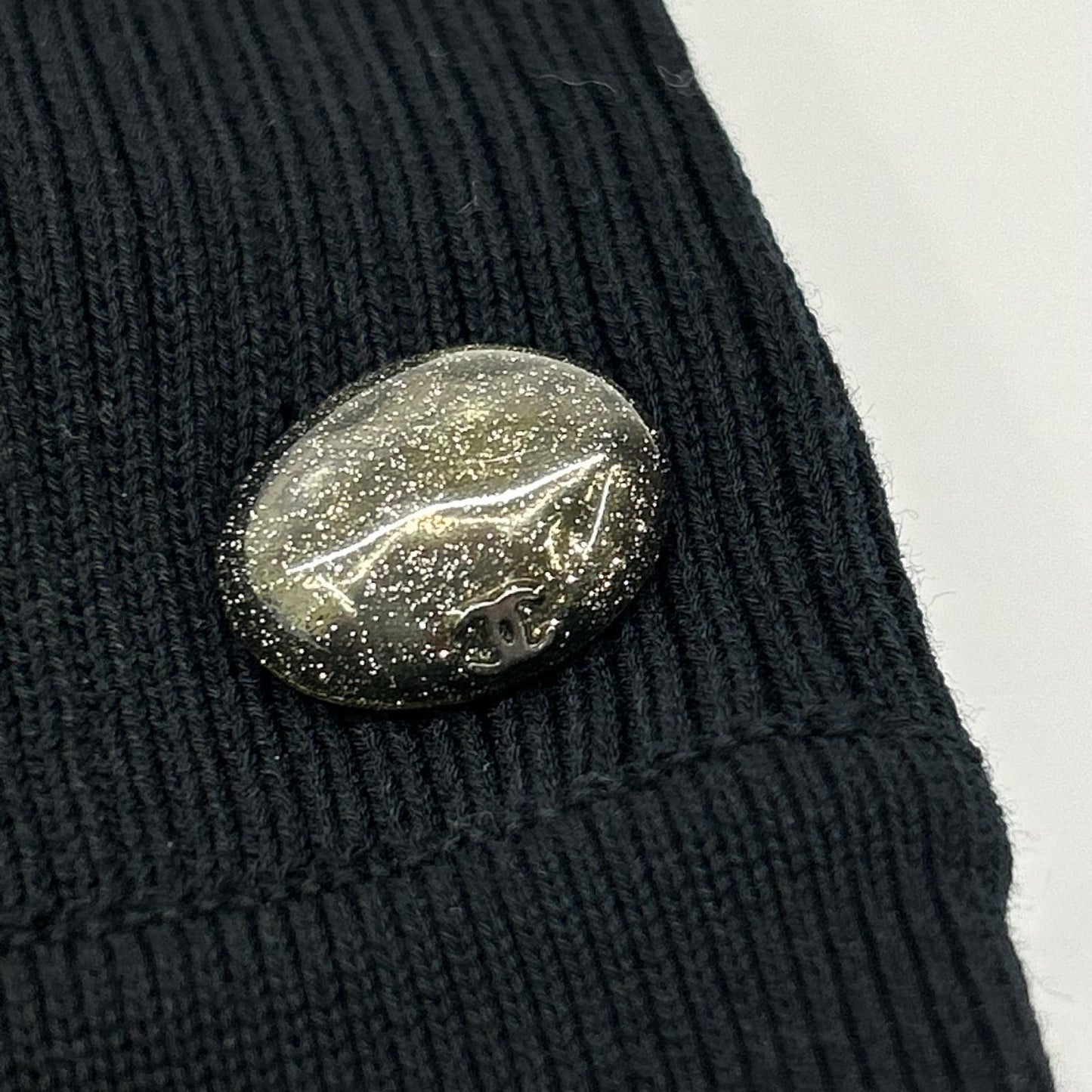 CHANEL シャネル P51180 ブラック ノースリーブ リブニットワンピース ワンピース