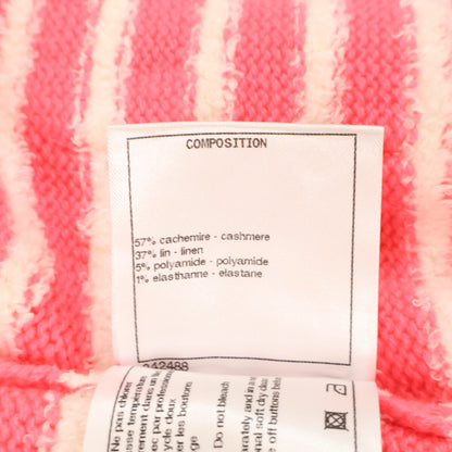 CHANEL シャネル 【美品】P64260K60234 ボーダー ココマークボタン カシミヤ/リネン混 半袖ジャケット ジャケット