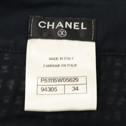CHANEL シャネル 【美品】P51115W05629 ウエストリボンベルト フラワー メッシュ ニット ワンピース
